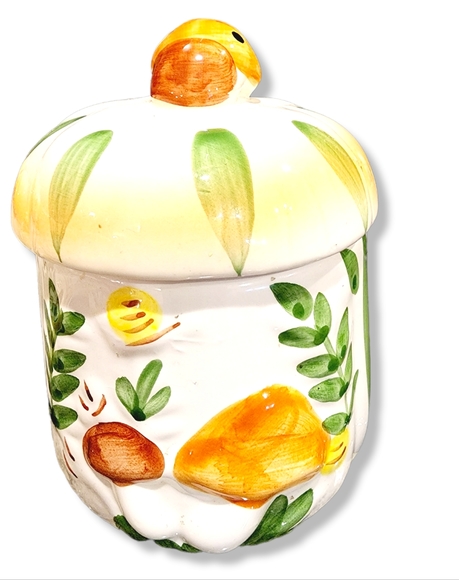 Set of 5 whimsical mushroom butterfly ceramic canisters - Picture 7 of 16